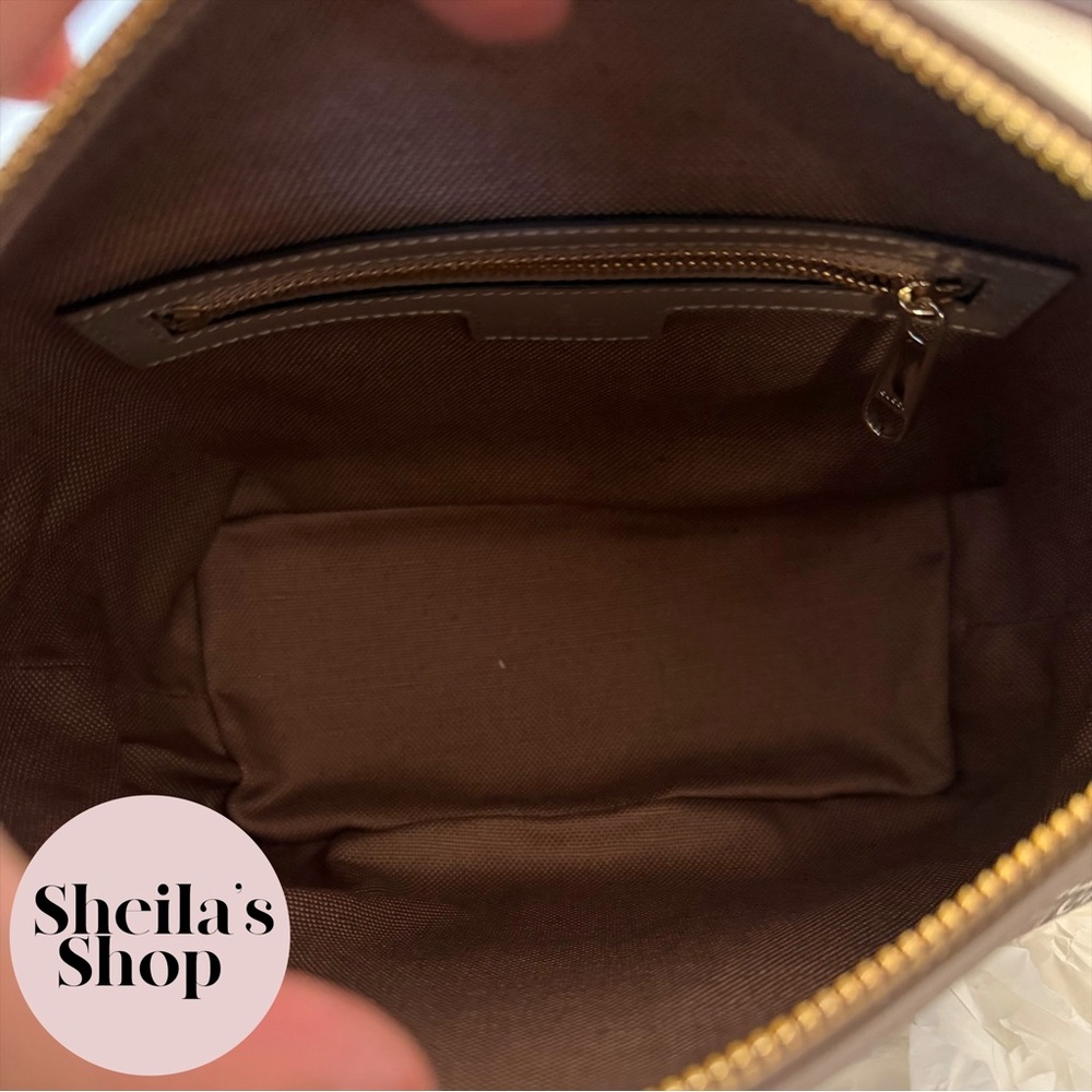 NWT Gucci GG Shadow Monogram Super Mini Ophidia Shoulder Bag in Rock Grey - Picture 9 of 10